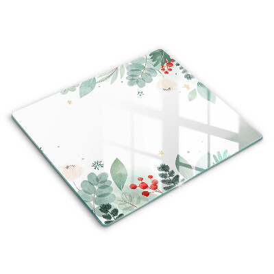 Tábua de vidro Folhas de aquarela