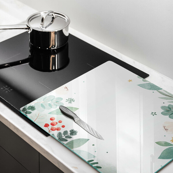 Tábua de vidro Folhas de aquarela