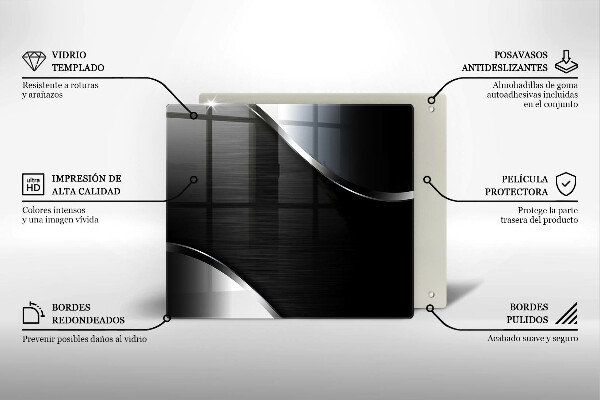Tábua para cozinha Abstração de metal
