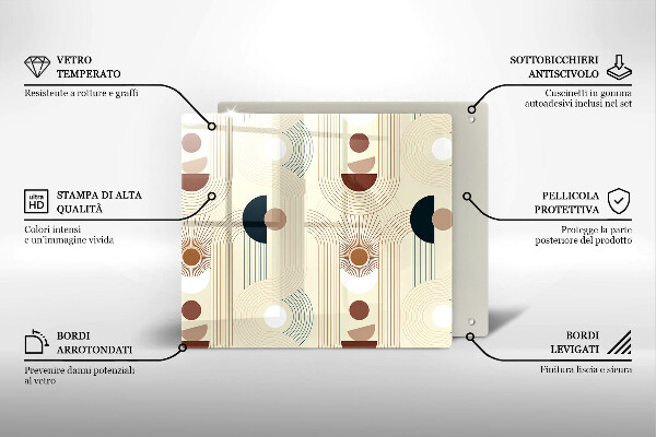 Tábua de cortar alimentos Formas geométricas boho