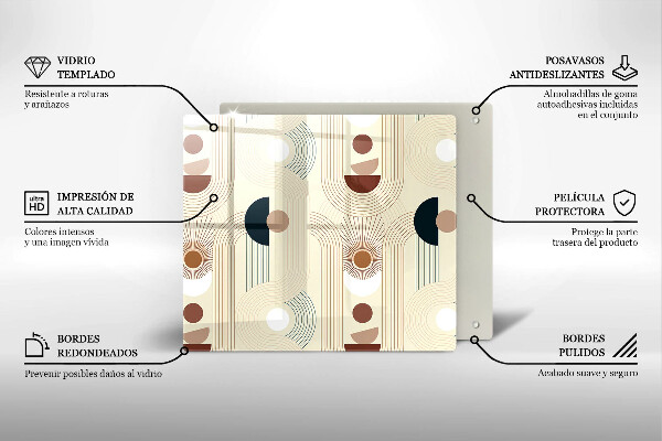 Tábua de cortar alimentos Formas geométricas boho