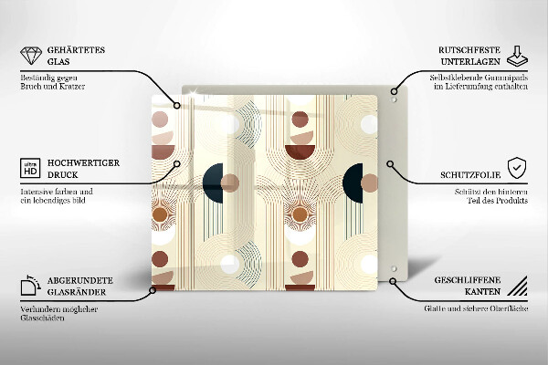 Tábua de cortar alimentos Formas geométricas boho
