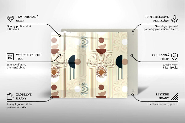Tábua de cortar alimentos Formas geométricas boho