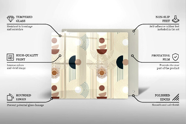 Tábua de cortar alimentos Formas geométricas boho