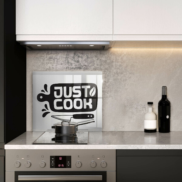 Tábua de cortar de vidro Placa de cozinha "Just Cook"