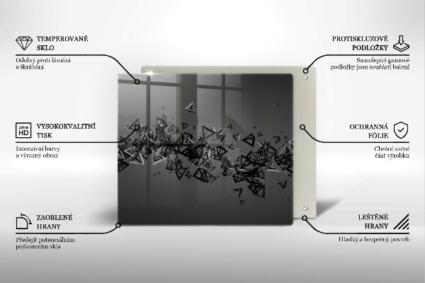 Tábua de cortar de vidro Formas 3D abstratas