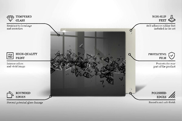 Tábua de cortar de vidro Formas 3D abstratas