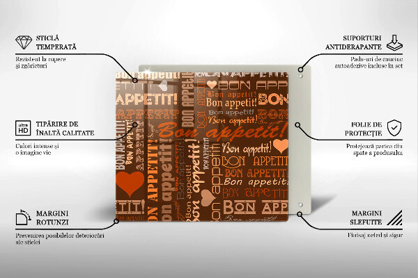 Tábua de corte legendas de bom apetite