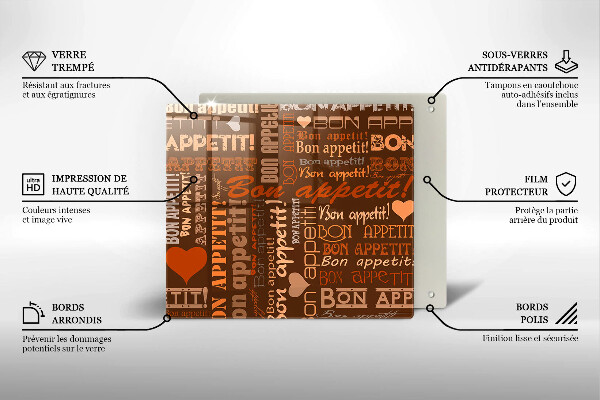 Tábua de corte legendas de bom apetite