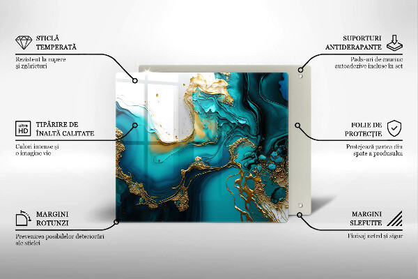 Tábua para corte Abstração turquesa