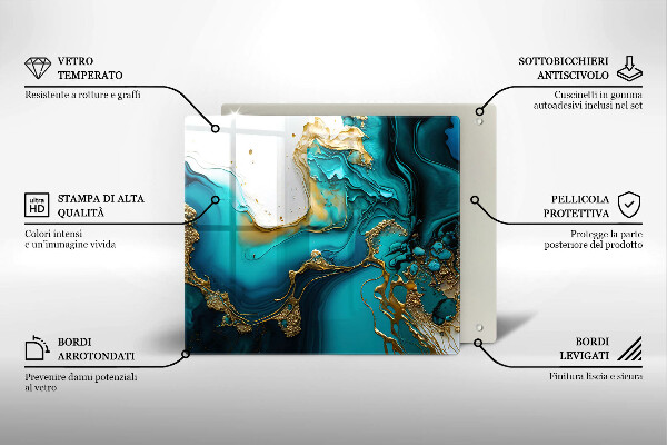 Tábua para corte Abstração turquesa