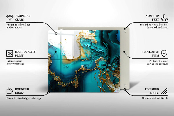 Tábua para corte Abstração turquesa