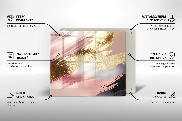 Tábua de corte de vidro Manchas pastel