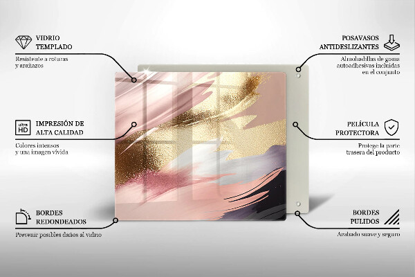 Tábua de corte de vidro Manchas pastel