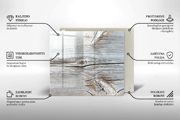 Tábua de cortar de vidro Estrutura de madeira leve