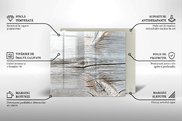 Tábua de cortar de vidro Estrutura de madeira leve