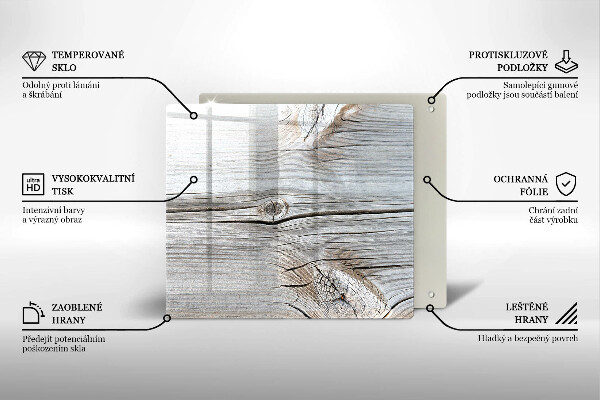 Tábua de cortar de vidro Estrutura de madeira leve