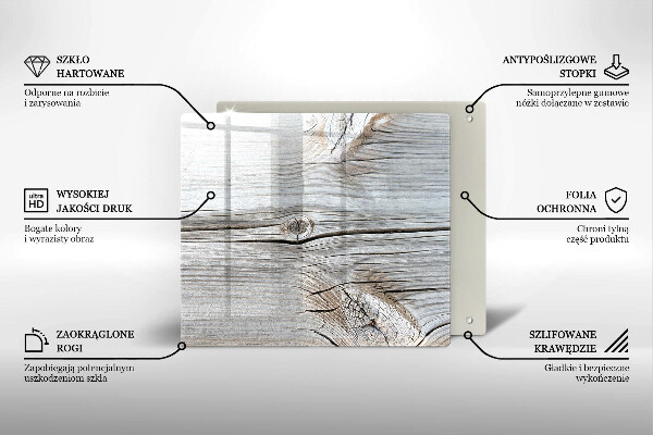 Tábua de cortar de vidro Estrutura de madeira leve