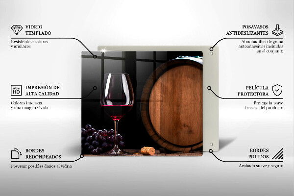 Tábua cozinha Um barril de vinho em um copo