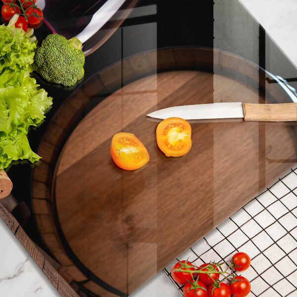 Tábua cozinha Um barril de vinho em um copo