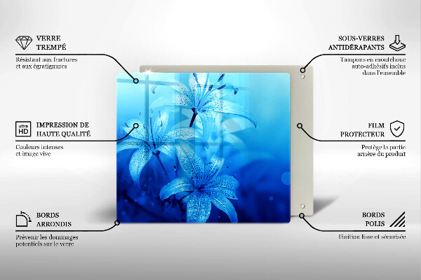 Tábua para cozinha Flores azuis