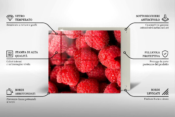 Tábua de cortar de vidro Framboesa