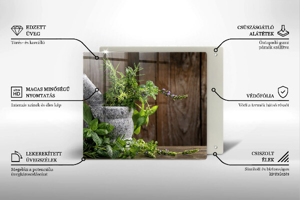 Tábua de vidro Ervas verdes