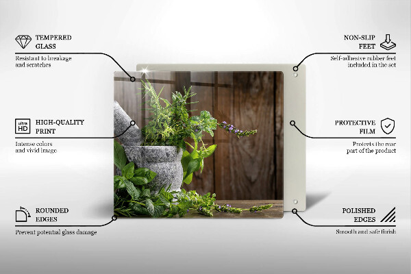 Tábua de vidro Ervas verdes