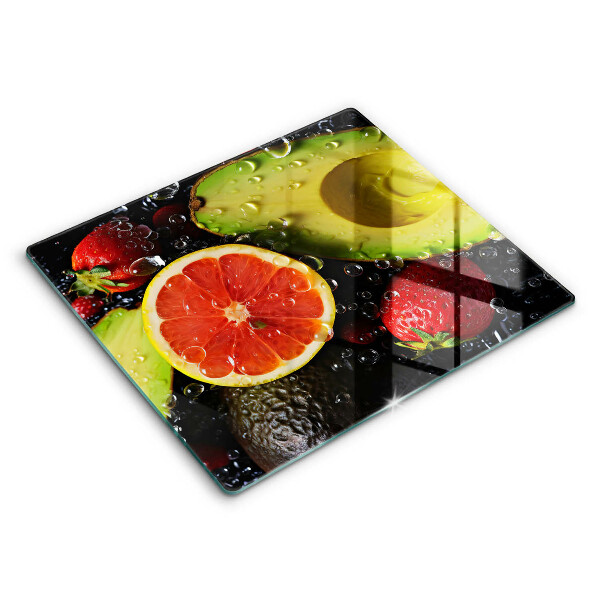 Tábua de corte de vidro Frutas e vegetais