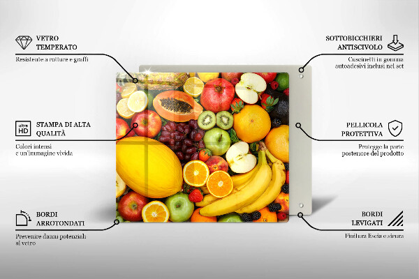 Tábua de cortar de vidro Coleta de frutas