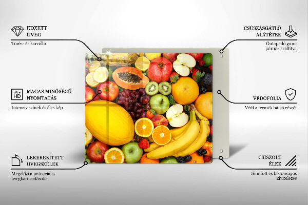 Tábua de cortar de vidro Coleta de frutas