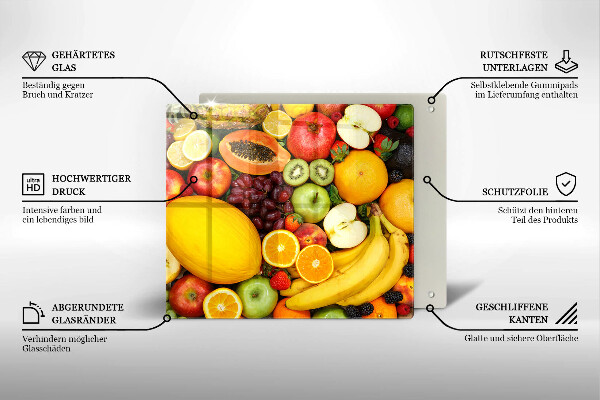 Tábua de cortar de vidro Coleta de frutas