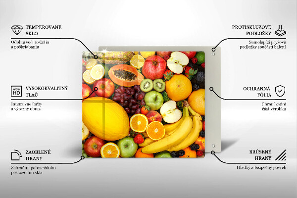 Tábua de cortar de vidro Coleta de frutas