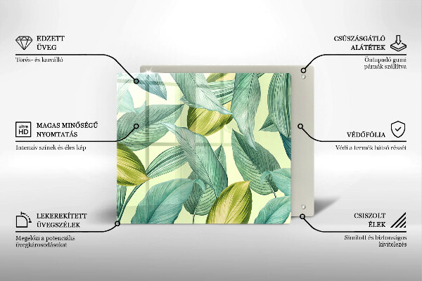 Tábua de corte Folhas tropicais verdes