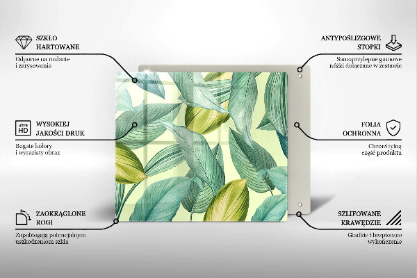 Tábua de corte Folhas tropicais verdes