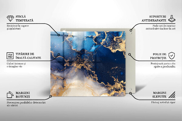 Tábua de corte de vidro Abstração de mármore