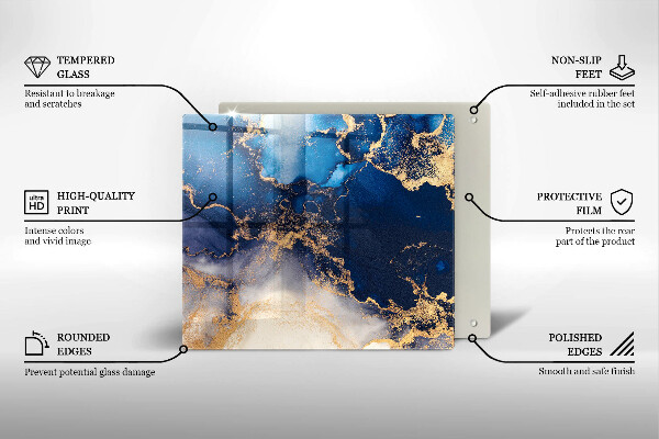 Tábua de corte de vidro Abstração de mármore