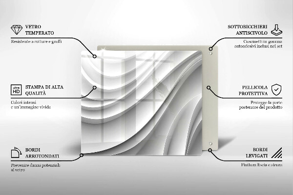 Tábua de cortar de vidro Linhas geométricas