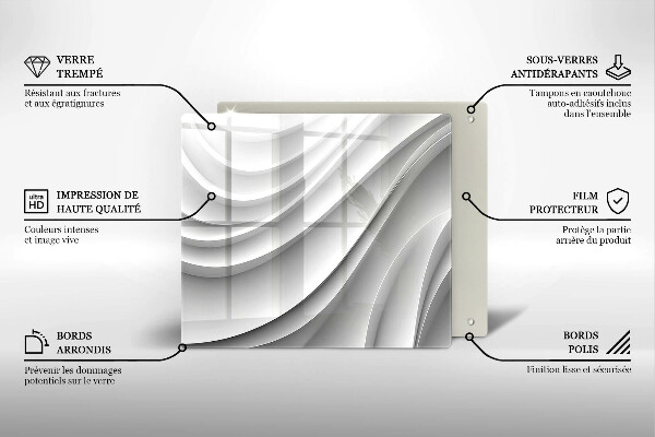 Tábua de cortar de vidro Linhas geométricas