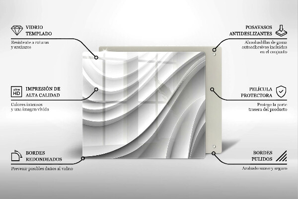 Tábua de cortar de vidro Linhas geométricas