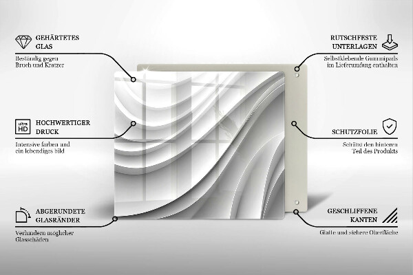 Tábua de cortar de vidro Linhas geométricas