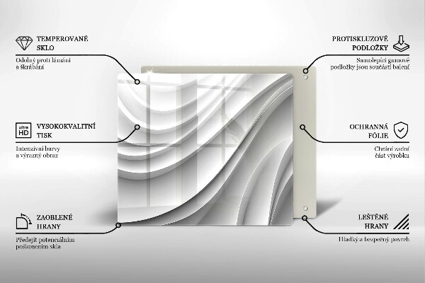 Tábua de cortar de vidro Linhas geométricas