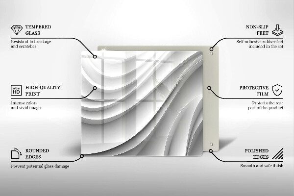 Tábua de cortar de vidro Linhas geométricas