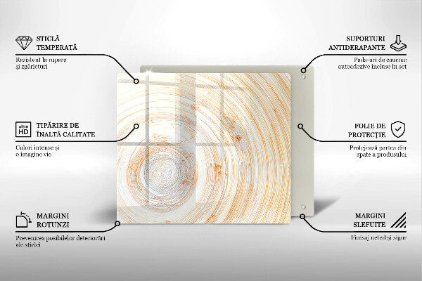 Tábua de corte de vidro Textura de madeira