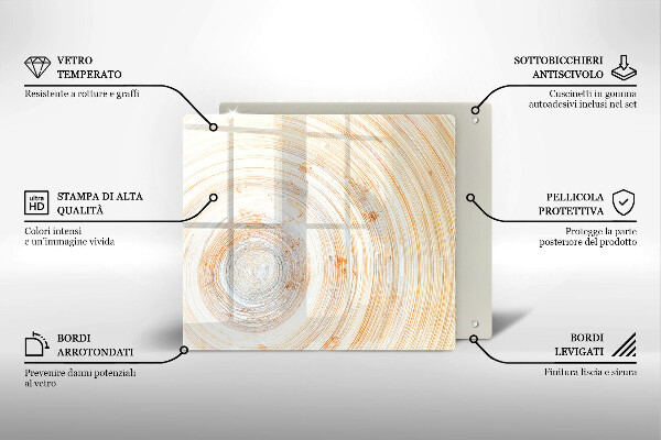 Tábua de corte de vidro Textura de madeira