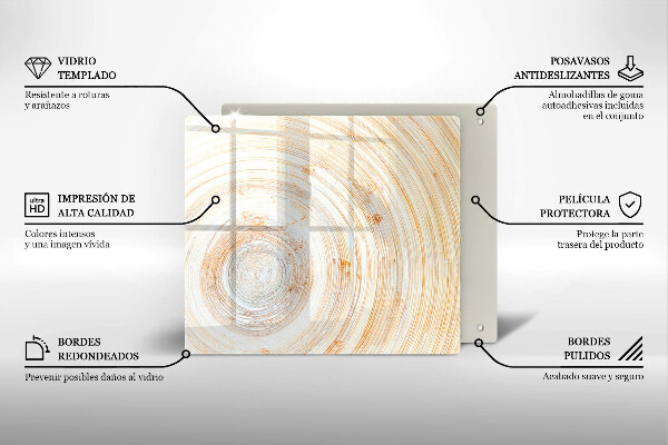Tábua de corte de vidro Textura de madeira