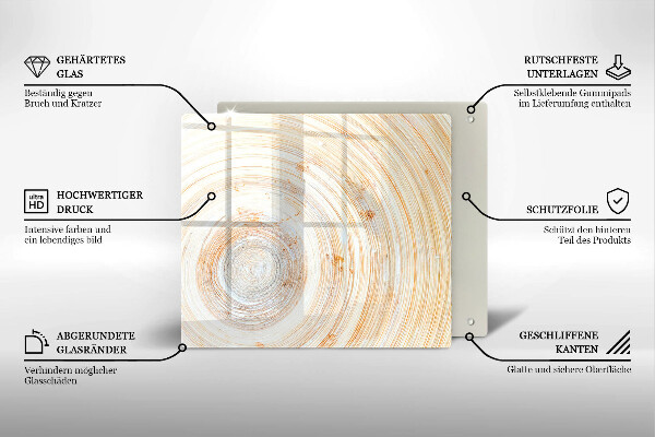 Tábua de corte de vidro Textura de madeira