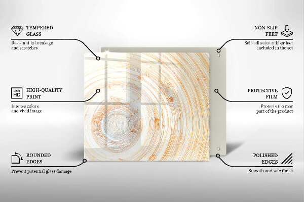 Tábua de corte de vidro Textura de madeira