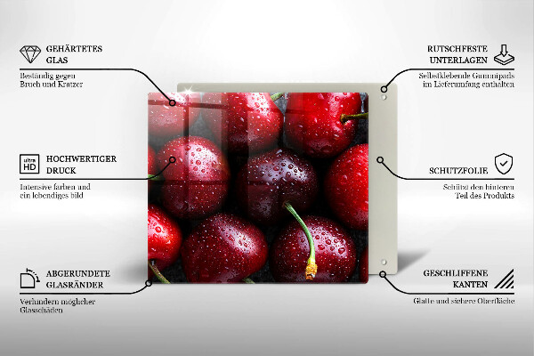 Tábua de corte Close-up de cerejas