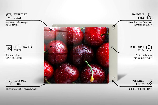 Tábua de corte Close-up de cerejas